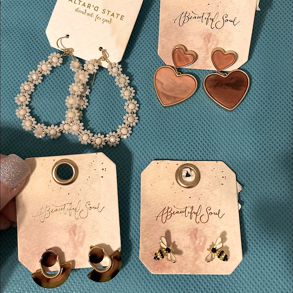 Lot of four Altar’d State and A beautiful soul earrings